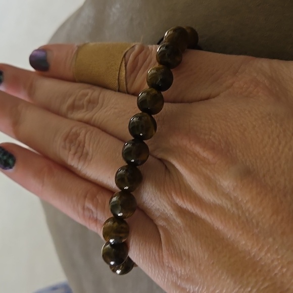 Tiger eyes adjustable bracelet Handmade D218 - Picture 2 of 3